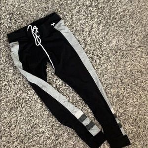 Black Pink leggings with grey detail